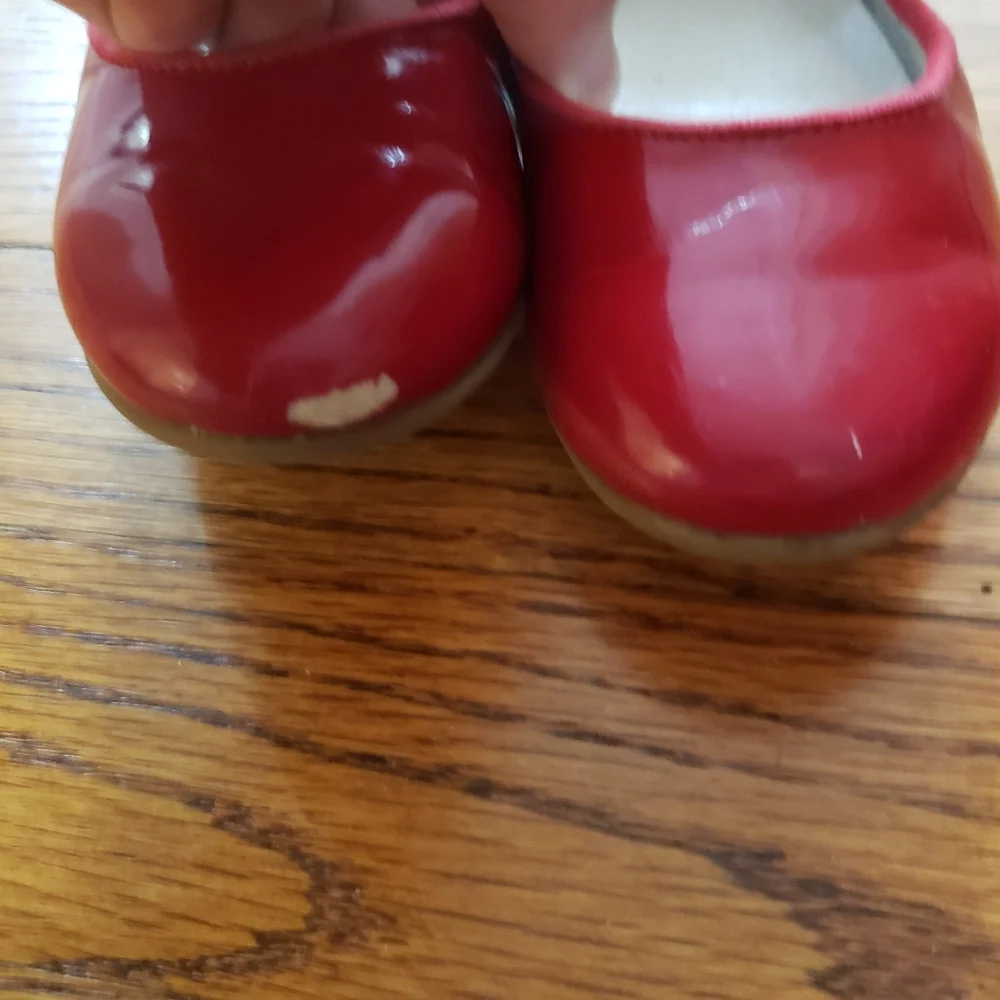 Sole Play Button Mary Jane Red Patent Shoes